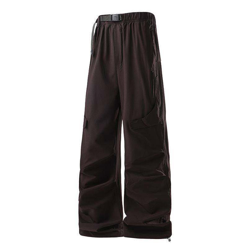 Unisex American High Street Parachute Pants: Summer Thin, Casual, Straight-Leg Outdoor Sports Wear for Men & Women.