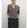MD Fall and Winter New Women's Clothing American Preppy Style Casual Stripes Polo Shirt Collar Long Sleeves Knitwear 5663588
