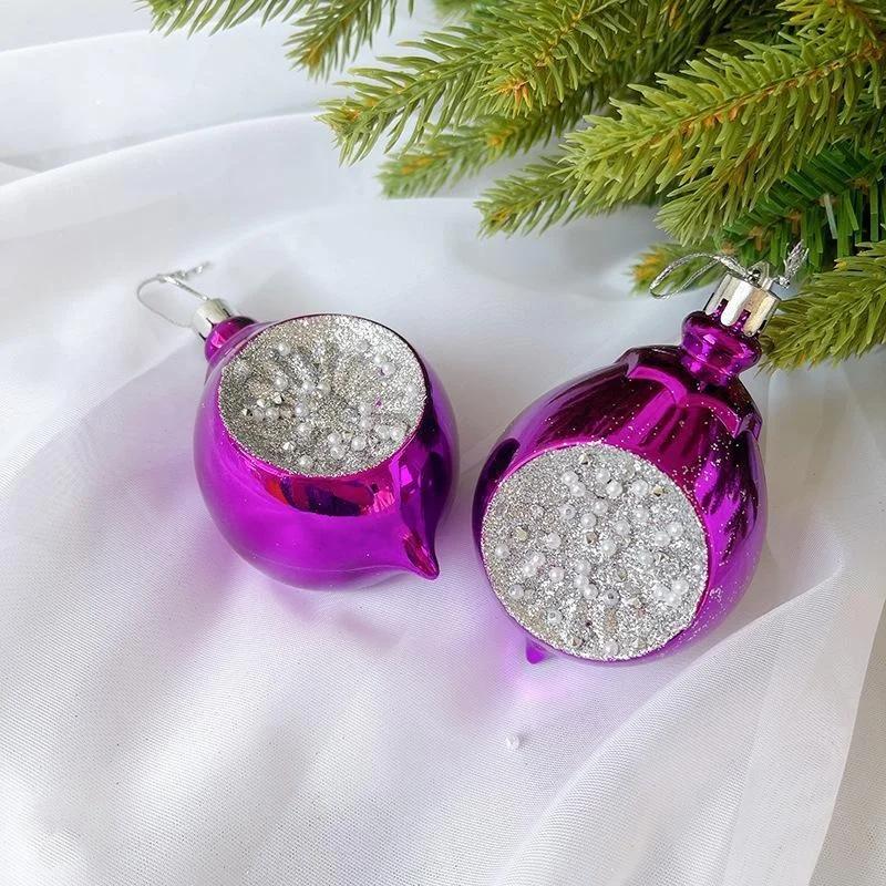 

Многоцветные часы-капля воды, шар-перевертыш, новые подвесные украшения для рождественской елки, праздничные подвески-аксессуары для вечеринки фиолетовый