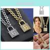 Elegant Geometric Titanium Lock Necklace For Women With Adjustable Length And Stylish Design