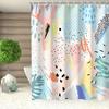 Cute Colorful Red Polka Dot Circle Shower Curtain,Rainbow Bathroom Shower Curtains With Hooks,Waterproof Funny Bathroom Curtains