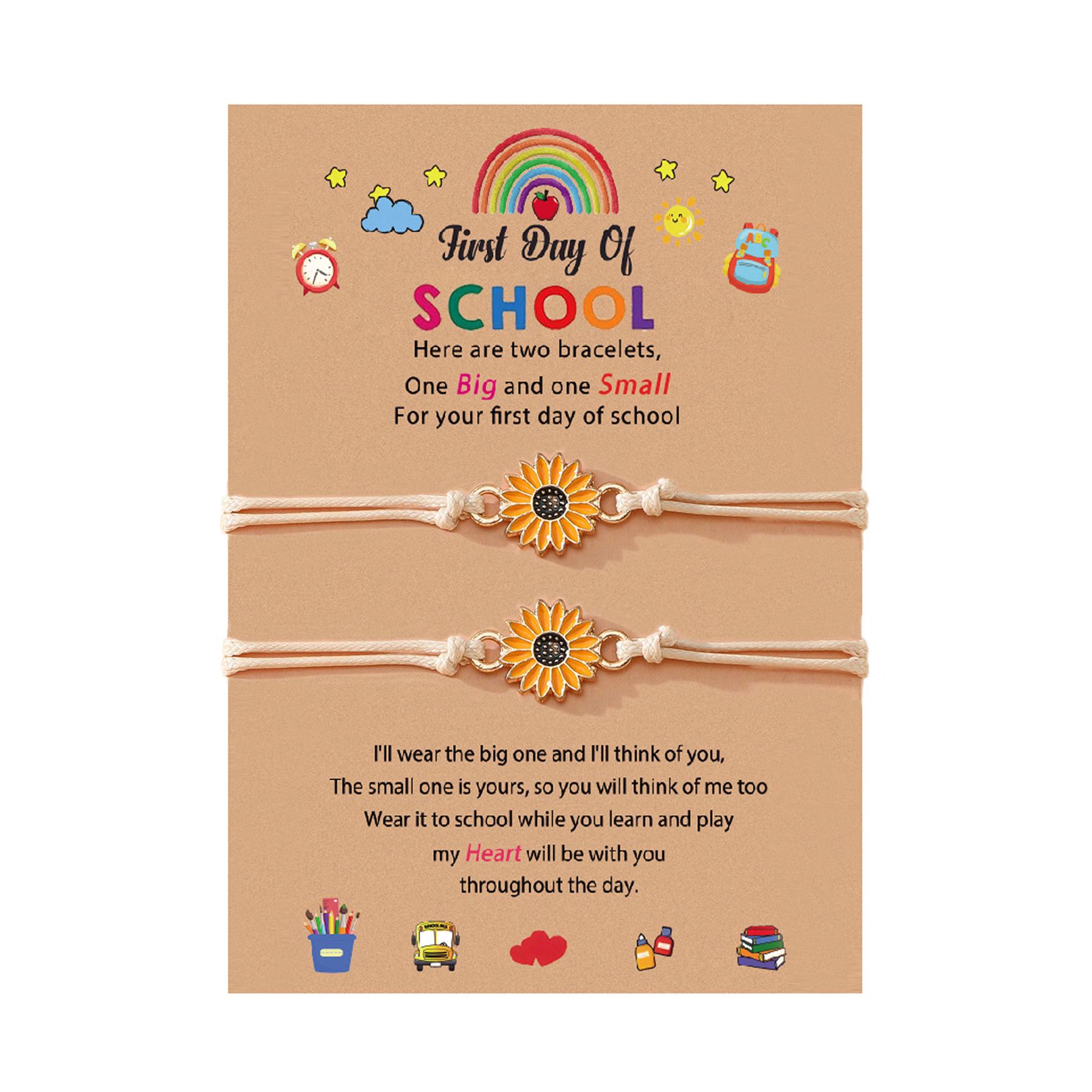 

Handmade Sunflower Woven Bracelet for Women - Creative Back-to-School Collection