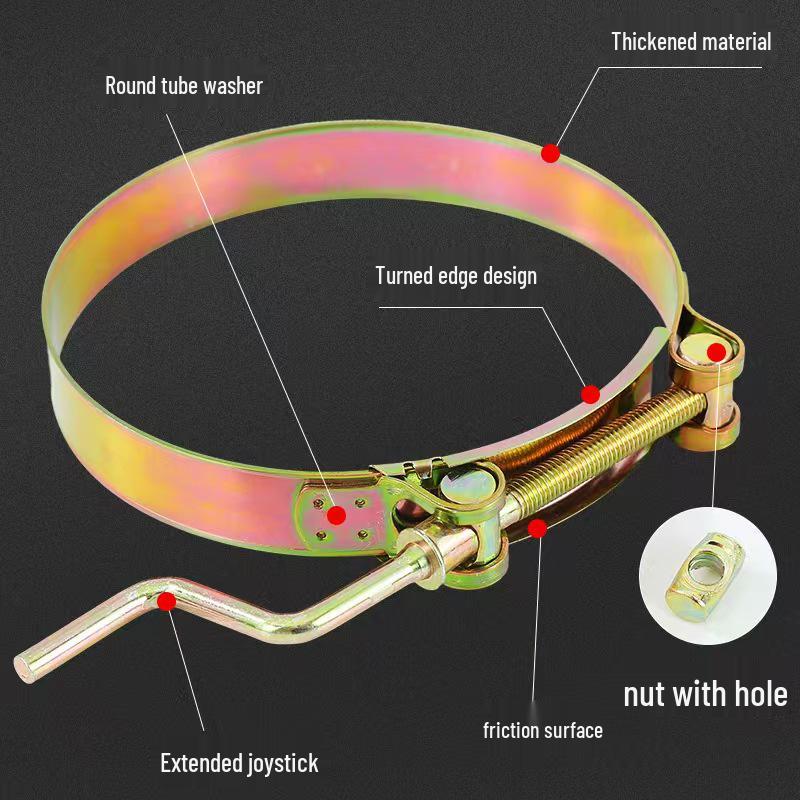 European Heavy-Duty Ratchet Hose Clamp with Thickened U-Bolt for Secure Water Connections.