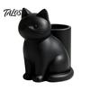 Bay Window Desk Organizer Cute Cat Pen Holder, 3D Printed Kitten Pencil Cup, Multi-functional Creative Desktop Storage Solution for Makeup Brushes,