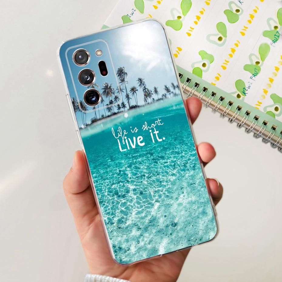 Case For Samsung Galaxy Note 20 Ultra 5G Note20 Cute Flower Cat Painted Soft Silicone TPU Cover For Samsung Note 20 20Ultra