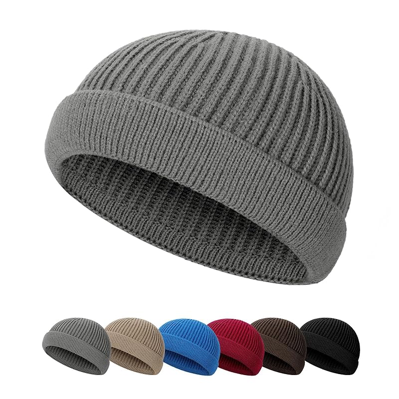

[JASGOOD] knit hat men s nylon braided hat beanie knit cap islam watch Fashionable ladies unisex outdoor gray