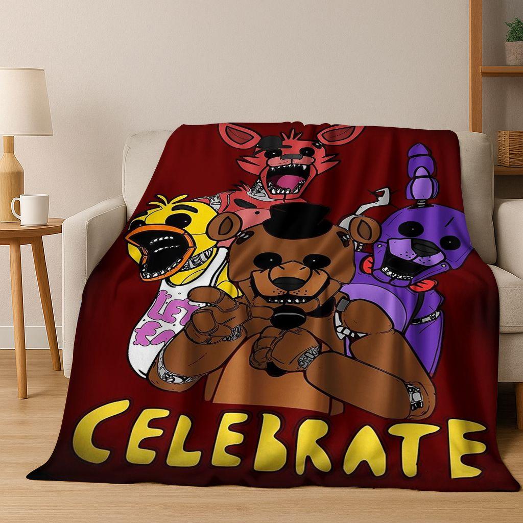 3D F-FNAF Spiel Cartoon Flanelldecke Weiche Warme Überwurfdecke für Bett Schlafzimmer Wohnzimmer Reise Camping Picknick Geschenk