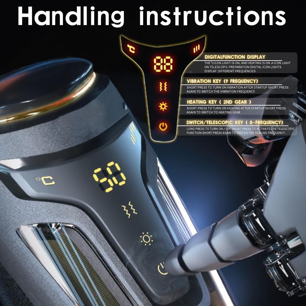 1 Valentine's Day Male Masturbator Gift, 9 Vibrations, 8 Insertion Modes and 2 Heat Levels, Sex Toys, Adult Toys, Penis Pumps