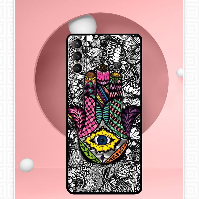 Hamsa Hand of Fatima Case For Samsung Galaxy S24 Ultra S20 S21 S22 S23 S25 Ultra S9 S10 Plus S25 FE Cover Funda