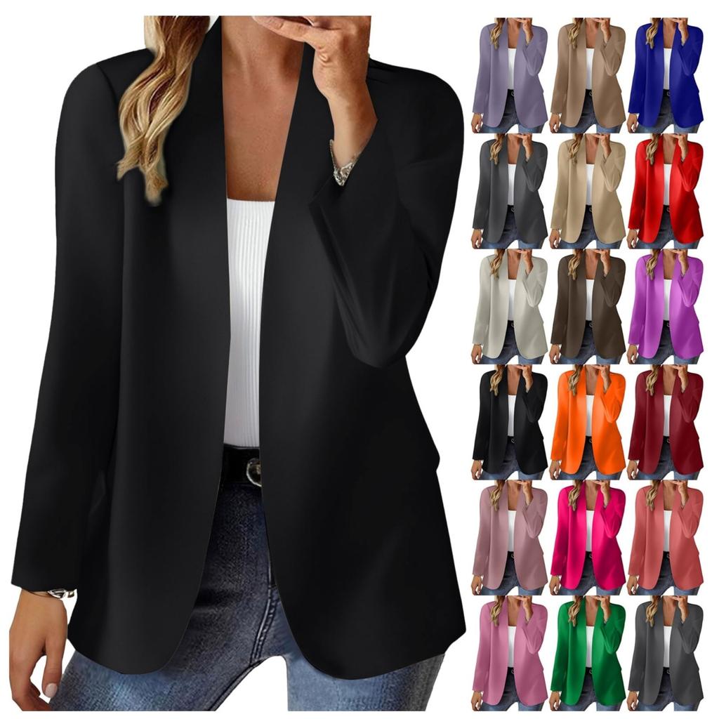 Women's  Fashion  Long Sleeve Open Front  Business Casual Cardigan, Fashion Jacket,