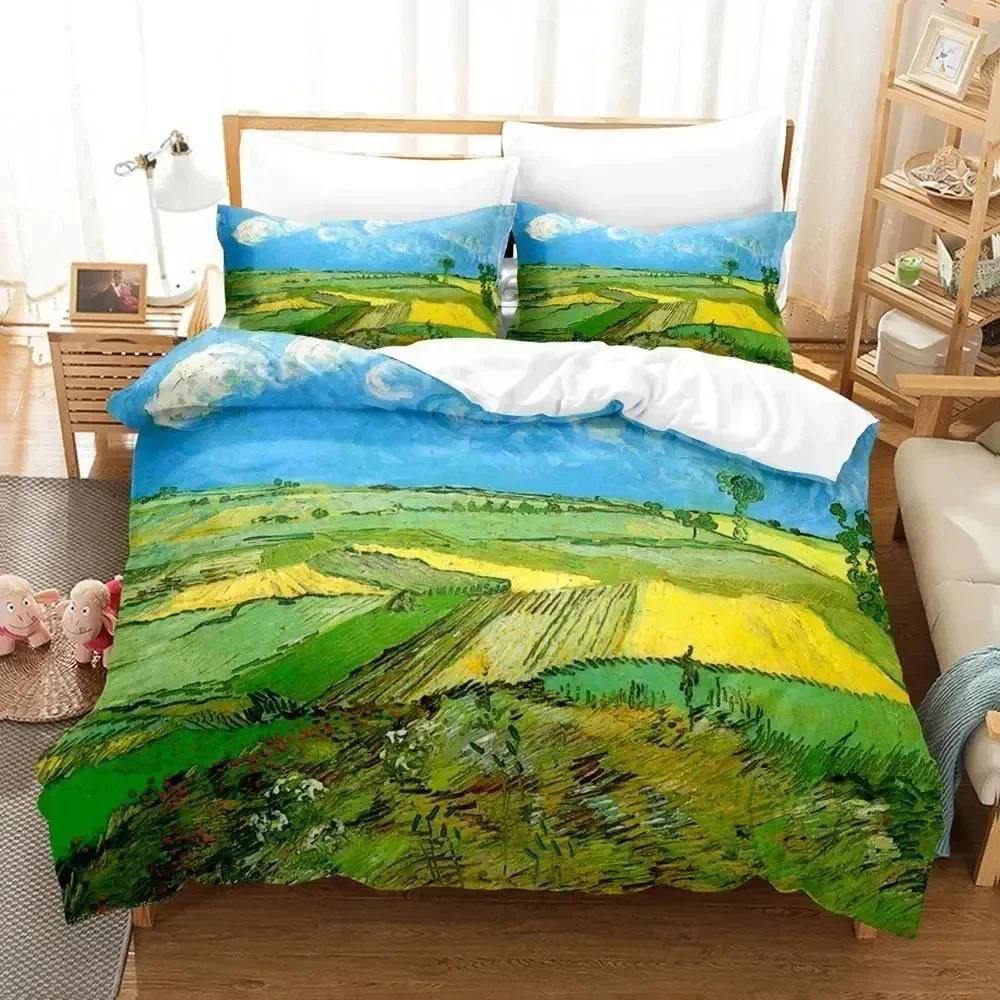 

Luxury New 3D Print Van Gogh Bedding Set Duvet Cover Bed Set Quilt Cover Pillowcase King Queen Size Boys Adult Bedding Set 70x133cm 2pcs