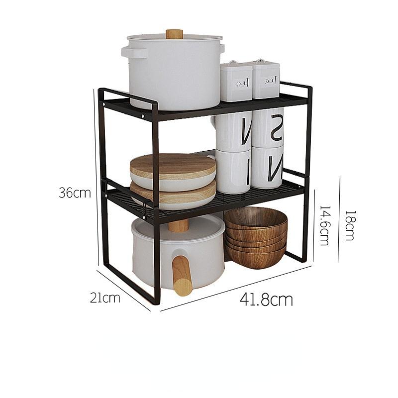 2Pack Cabinet Shelf Organizer Storage Rack Stackable Spice Rack Kitchen Space Saving Double-Layer Shelf  Under Sink Storage Rack