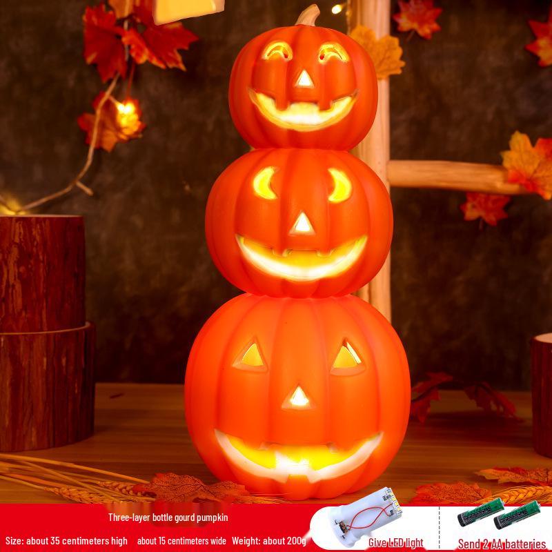 Stor Lysande Halloweenpumplampa Dekoration för Gård och Butiksfönster