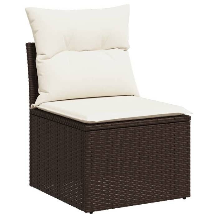 VidaXL Garden Lounge Set 8 Pcs with Brown Cushions Wicker 3275153