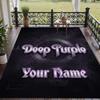 Custom Text Printed Rug Deep Purple Non Slip Floor Carpet For Home Room Decor