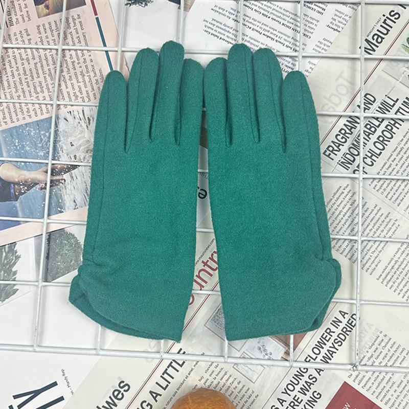 

Woolen Warm Touch Screen Gloves Plain Thermal Gloves Cycling Outdoor Sports Gloves