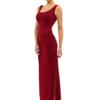 ¿Vestido largo de verano sin mangas con escote redondo y abertura lateral de color liso para mujer?Vestido Largo Fruncido
