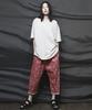 Deumakeu Medium Fit Paisley Baggy Pants Deep Red