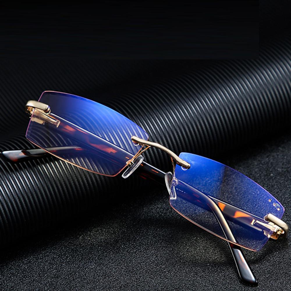Diamond Frameless Mens Reading Glasses Fashion Trendy 0 75 1 25 1 5 2 00 1 75 TO 4 with Case