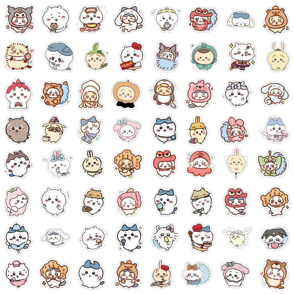1060Pcs Cute Jiikawa Stickers Cartoon Laptop Phone Case Luggage Fridge Guitar Diy Decal Graffiti Chiikawa Sticker Kids Toy