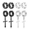 1 Pairs No Piercing Earrings Stainless Steel Clip-on Fake Earring Round Ear Clip For Women Men Punk Party Fashion Sexy Jewelry
