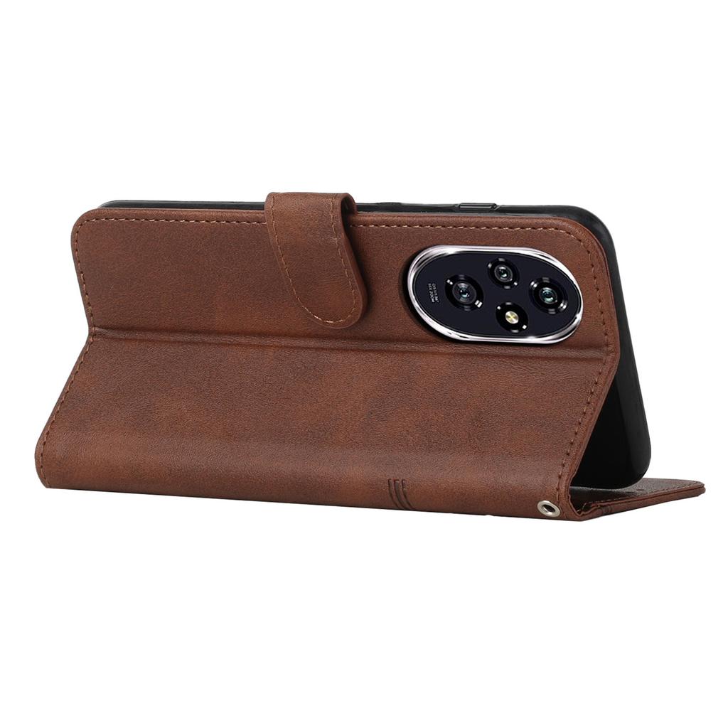 Pouzdro s koženým stojánkem pro Honor 200 Pro 5G s ochranným krytem na telefon