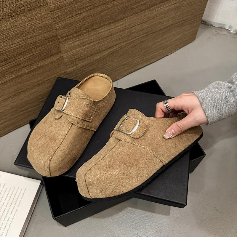 

JMXD-толстая подошва, полутапочки Bag Head, женская летняя верхняя одежда, одна педаль, классные тапочки 40 хаки