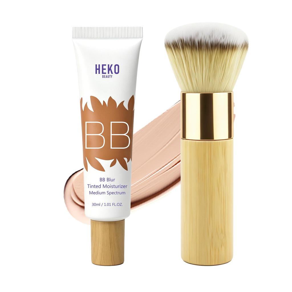 HEKO BEAUTY Waterproof BB Cream Concealer with Brush - Long-Lasting, No Smudge/Transfer Foundation.