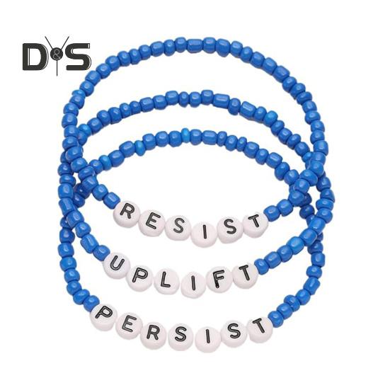 

3 шт./компл. Синий браслет дружбы для женщин, регулируемый размер, ручной работы, синий браслет из бусин, символ дружбы, плетеный браслет Sets