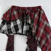 Damen A-Linie Karierter Rock Vintage Mode Ästhetik Y2k Asymmetrischer Minirock Harajuku Koreanischer Rock 2000er Jahre Kleidung Sommer
