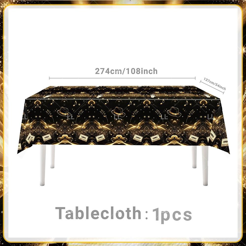 Michael Jackson Fans Birthday Party Decoration Retro 80s 90s Music Banner Tableware Cups Plates Napkin Tablecloth Supplies Gift