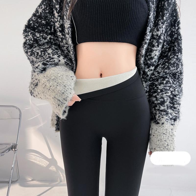 Autumn Winter Lamb Velvet Thicken Sharkskin Leggings Women High Waist Seamless Slimming Warm Leggings Pants