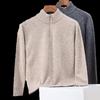 Hengyuanxiang Herren 100% Wolle Pullover mit halbem Reißverschluss