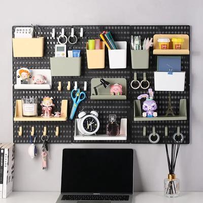 New DIY Pegboard Accessories Hanging Shelf Storage Hooks Wall Organizer No Punching Crafts Organization for Garage Kitchen Room