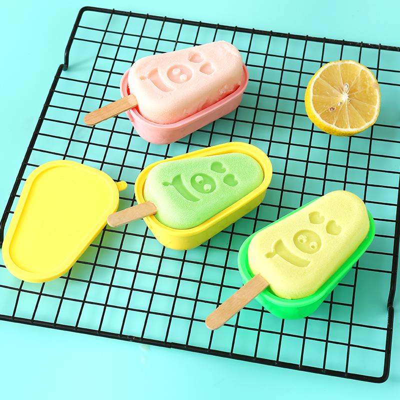 FAIS DU Reusable Silicone Ice Cream Mold Stackable Popsicle Molds DIY Dessert Ice Cream Mold with Stick Multicolour Silicone
