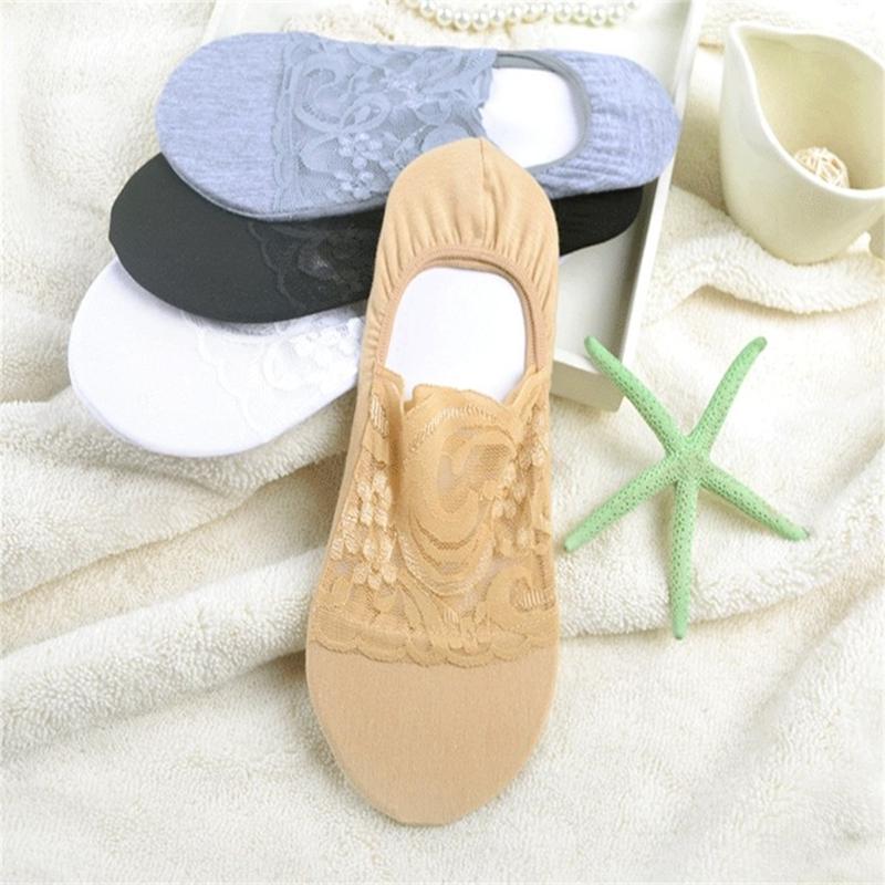 3 Pairs 5 Color Fashion Women Girls Summer Socks Sweet Lace Flower Pattern Short Sock Invisible Ankle Socks Cotton