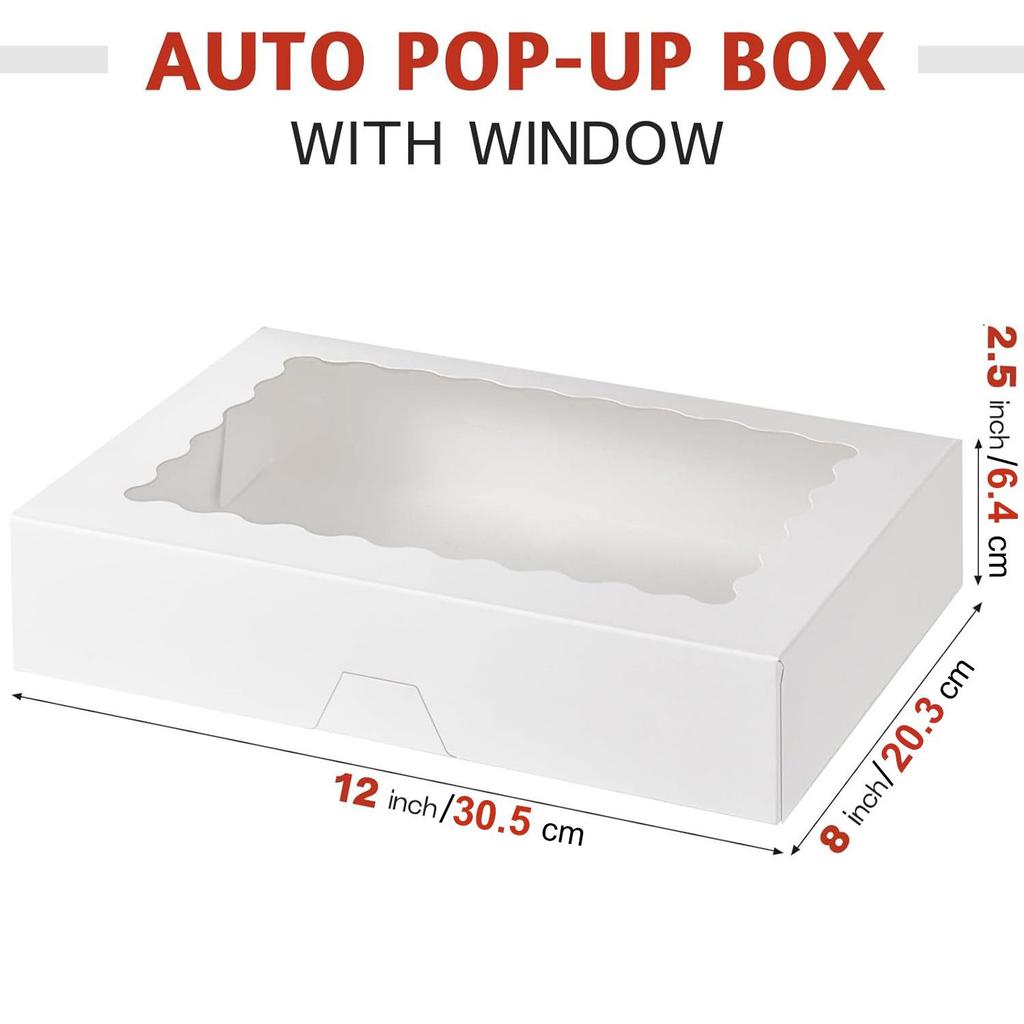 Rectangular Transparent Window Candy Packaging Box for Chocolates, Biscuits, Donuts, and Cakes