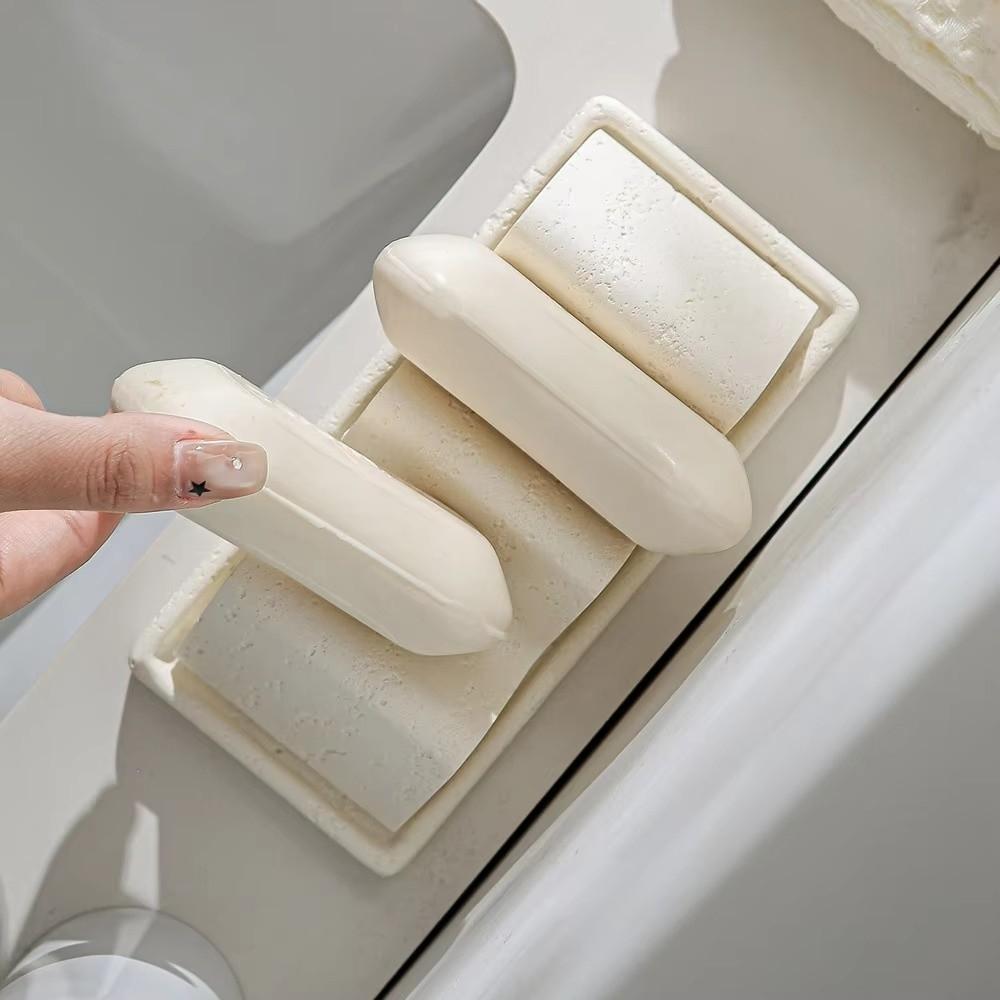 Retro Japanese Style Soap Dish Wave Shaped with Drainage Soap Holder Sandstone Minimalist Bathroom Soap Box Household