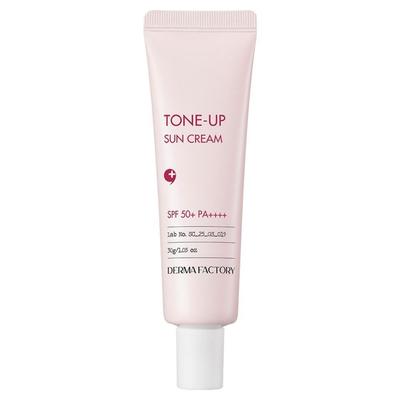 Dermafactory Vegan Tone-Up Sun Cream SPF50+ PA++++ 30g – Calamine Pink Brightening, Non-Nano Reef Safe, Korean