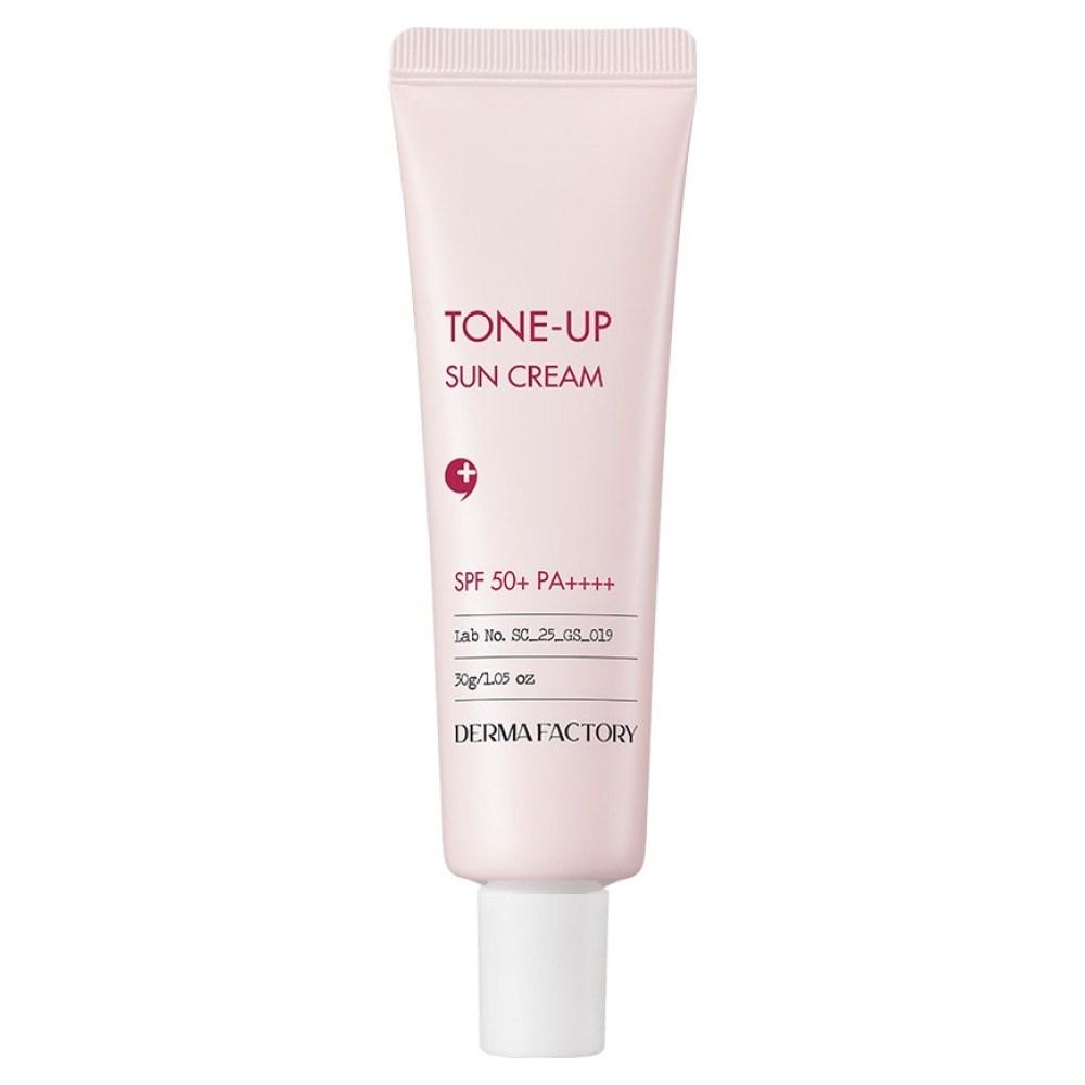Dermafactory Vegan Tone-Up Sun Cream SPF50+ PA++++ – Calamine Pink Brightening, Non-Nano Reef Safe, Korean