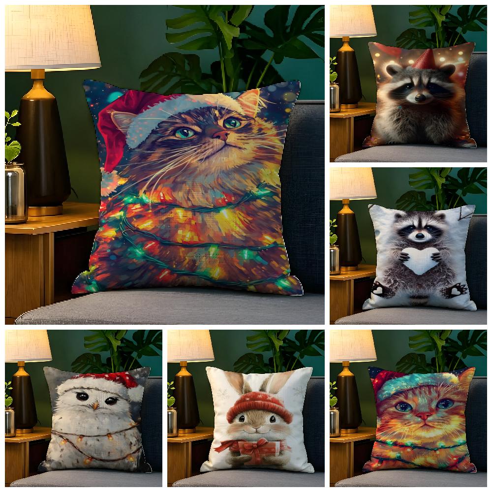 Abstract Animal Celebratory Decor Pillow Case Natural Linen Pillow Case DoubleSided Decor Sofa Pillowcase Home Decor