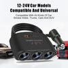 Car One Tow Three Power Dual USB Interface Splitter Car Charger 120W Multifunction Car Power Adapter Plug Cigarette Lighter