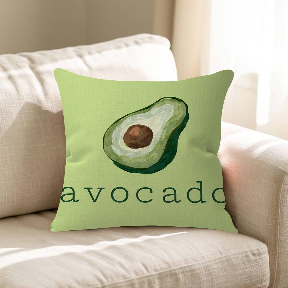 Cool Cartoon Avocado Office Cushion Pillowcase Car Cushion Cover45X45CM Lumbar Pillowcase Sofa Pillowcover