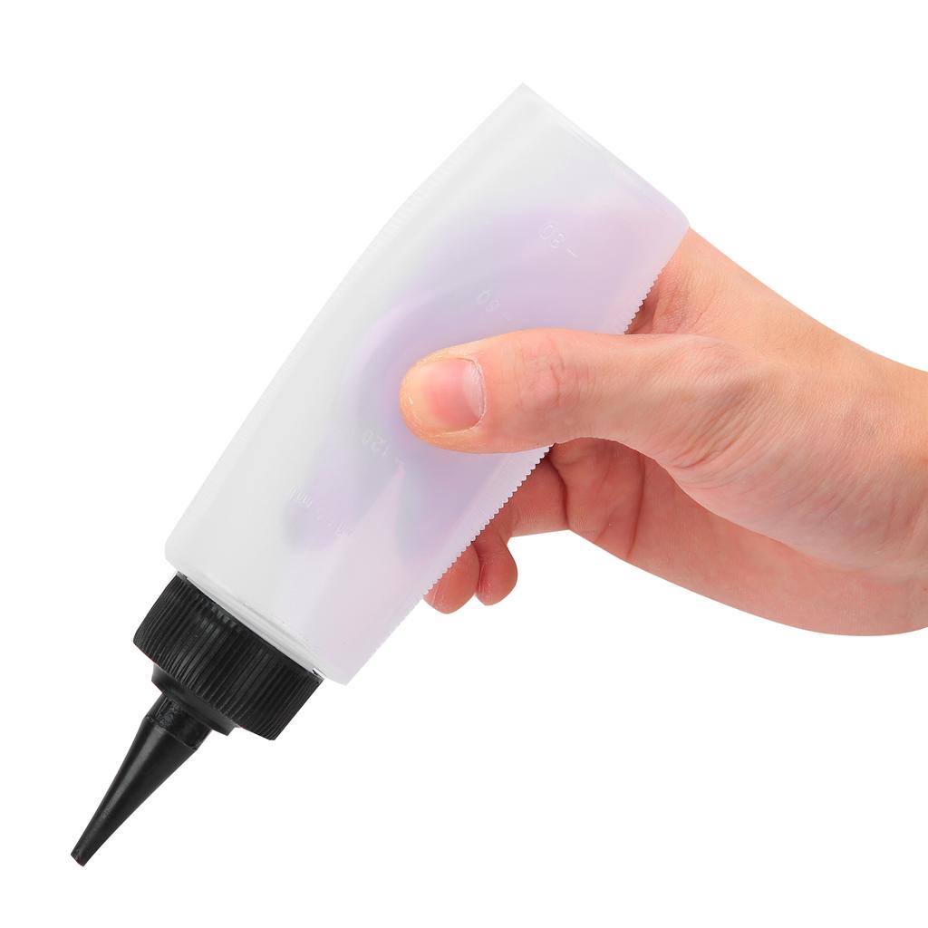 6pcs Hair Washing Shampoo Applicator Bottle with Cover Hair Salon Squeeze Refillable Bottle