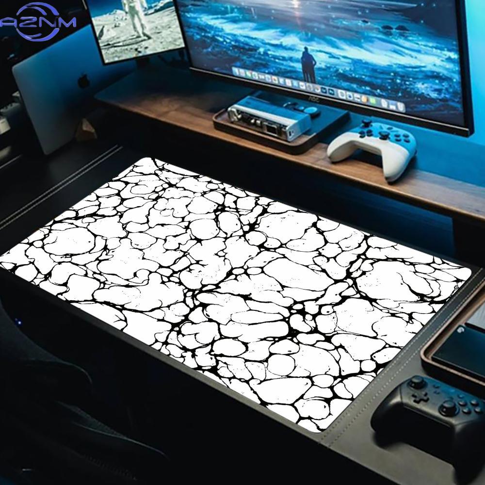 Black And White Texture Mouse Pad Esports Office Laptop Desk Mat Game Accessories Mousepad Xxl Antislip Hd Gaming Long Desk Mat