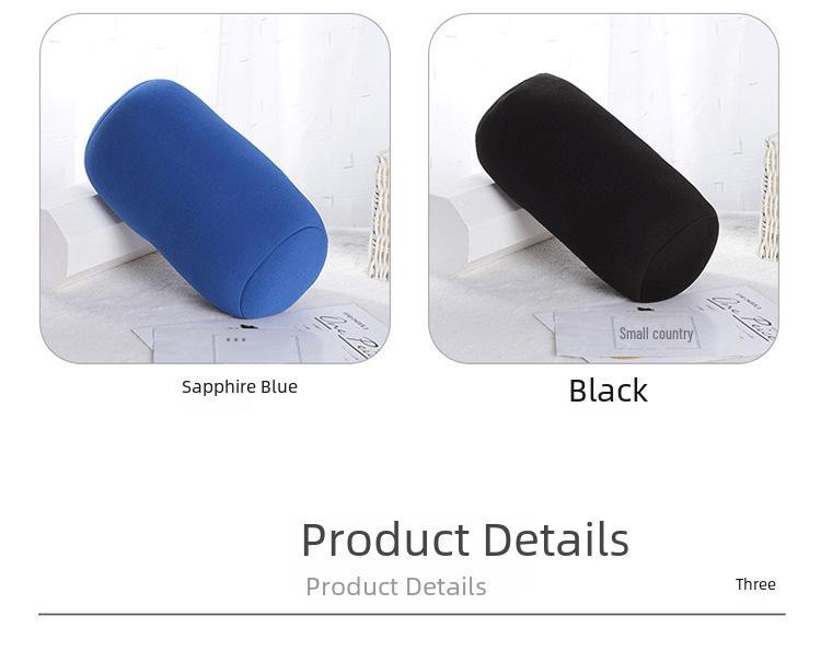 Pernă cilindrică cu particule de spumă - Suport pentru gât și talie de culoare solidă pentru utilizare la birou și somn