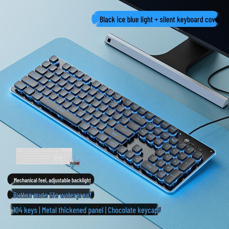 Langtu Silent Wired Mechanical Keyboard and Mouse Set for Office Use - Men & Women