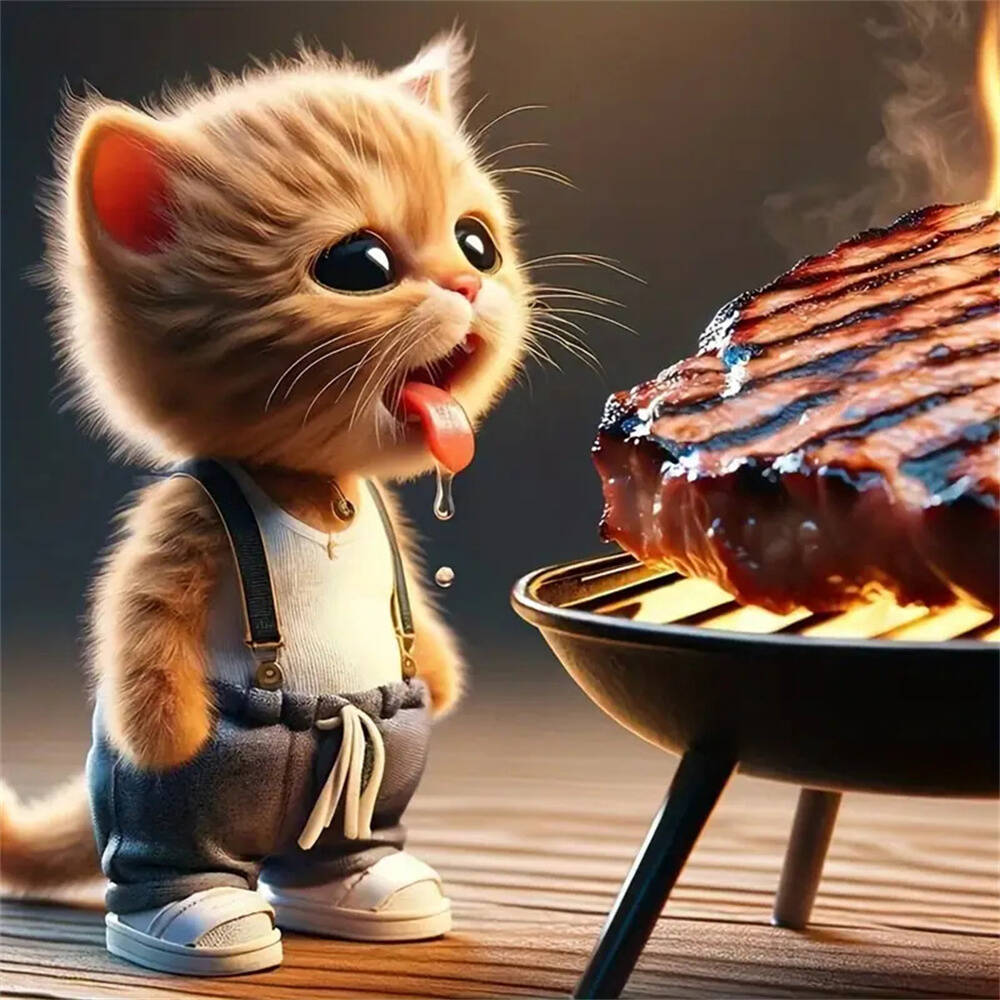 

Алмазная живопись Новые круглые стразы Кошка Животное Домашнее хозяйство Полная круглая алмазная мозаика Настенный декор Гостиная Round 50x50cm