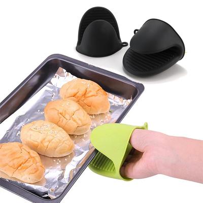 2 Stück Ofenhandschuhe aus Silikon, hitzebeständig, zum Kneifen, gegen Verbrühungen, rutschfeste Handschuhe, Clips, Topflappen, Kochen, Backen, Ofenhandschuhe