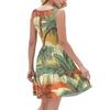 Women's Summer Fashion Casual V-Neck Pleated Stitching Hawaiian Floral Print Sleeveless Pocket Vest Dress